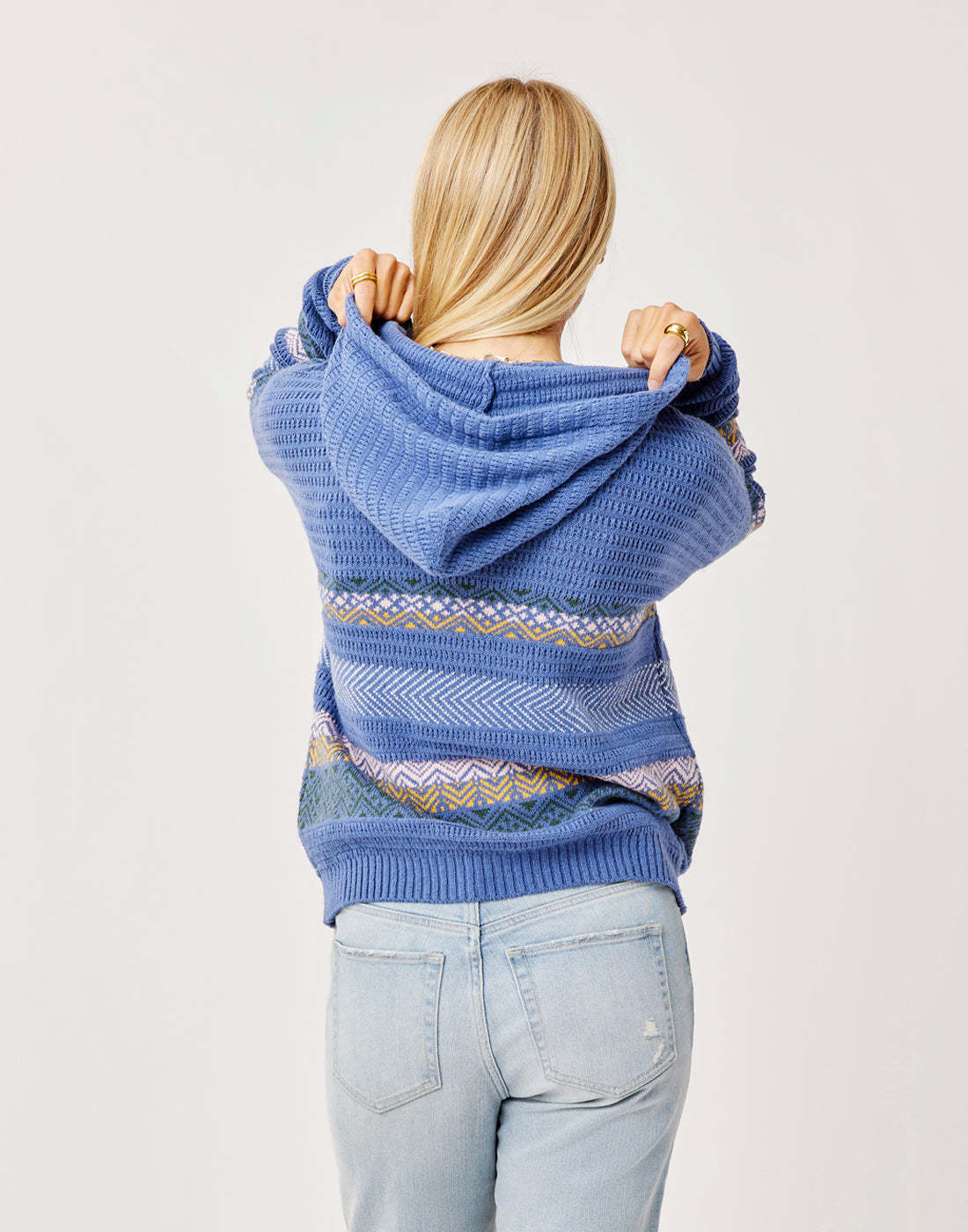Stowe Hooded Fairisle Sweater : Coastal