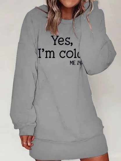 Women's Casual Dress Hoodie Dress Midi Dress Daily Casual Outdoor Vacation Going out Crew Neck Print Print Regular Fit White Blue Brown S M L XL XXL