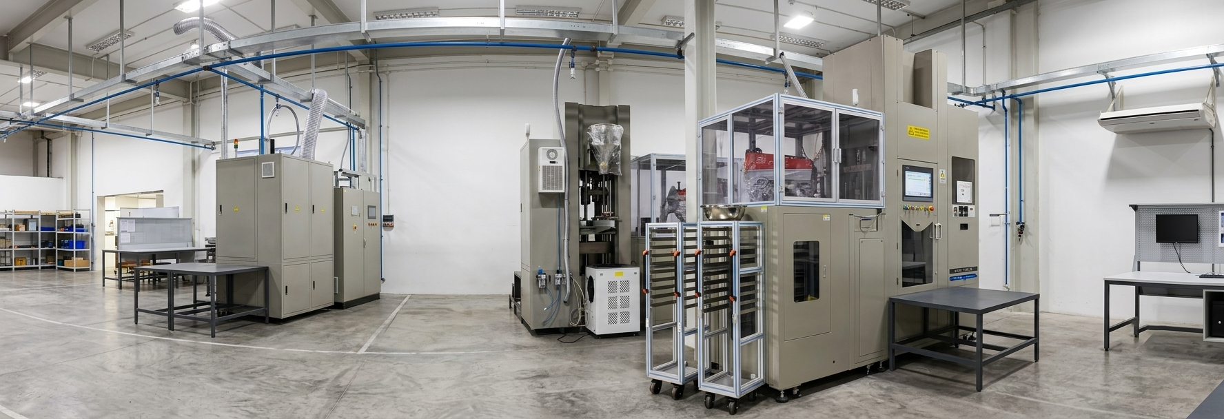 Tungstec factory pressing machines used for tungsten carbide powder compaction including hydraulic press and precision forming equipment in production workshop