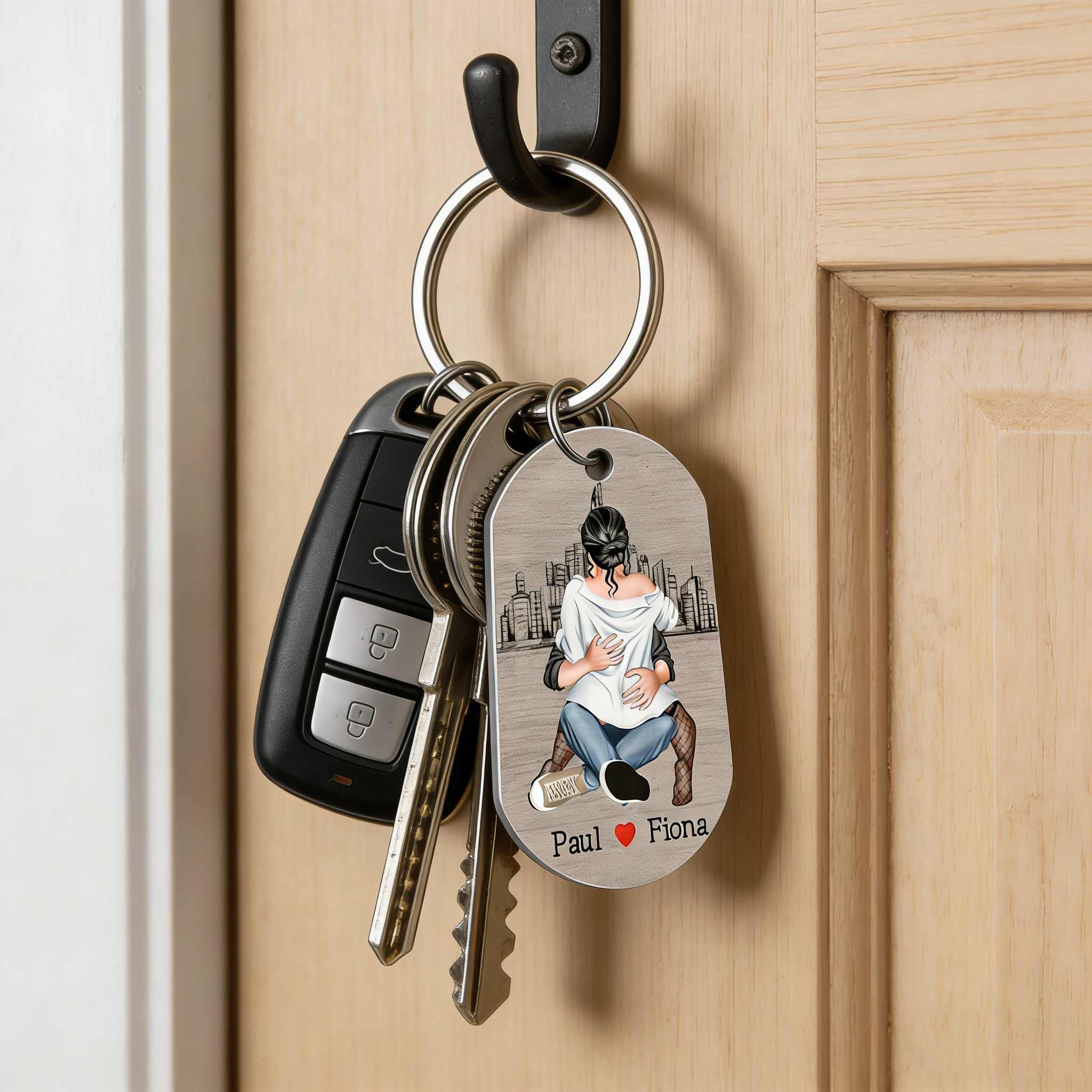 Porte-Clés 2 Prénoms Personnalisés pour Couple