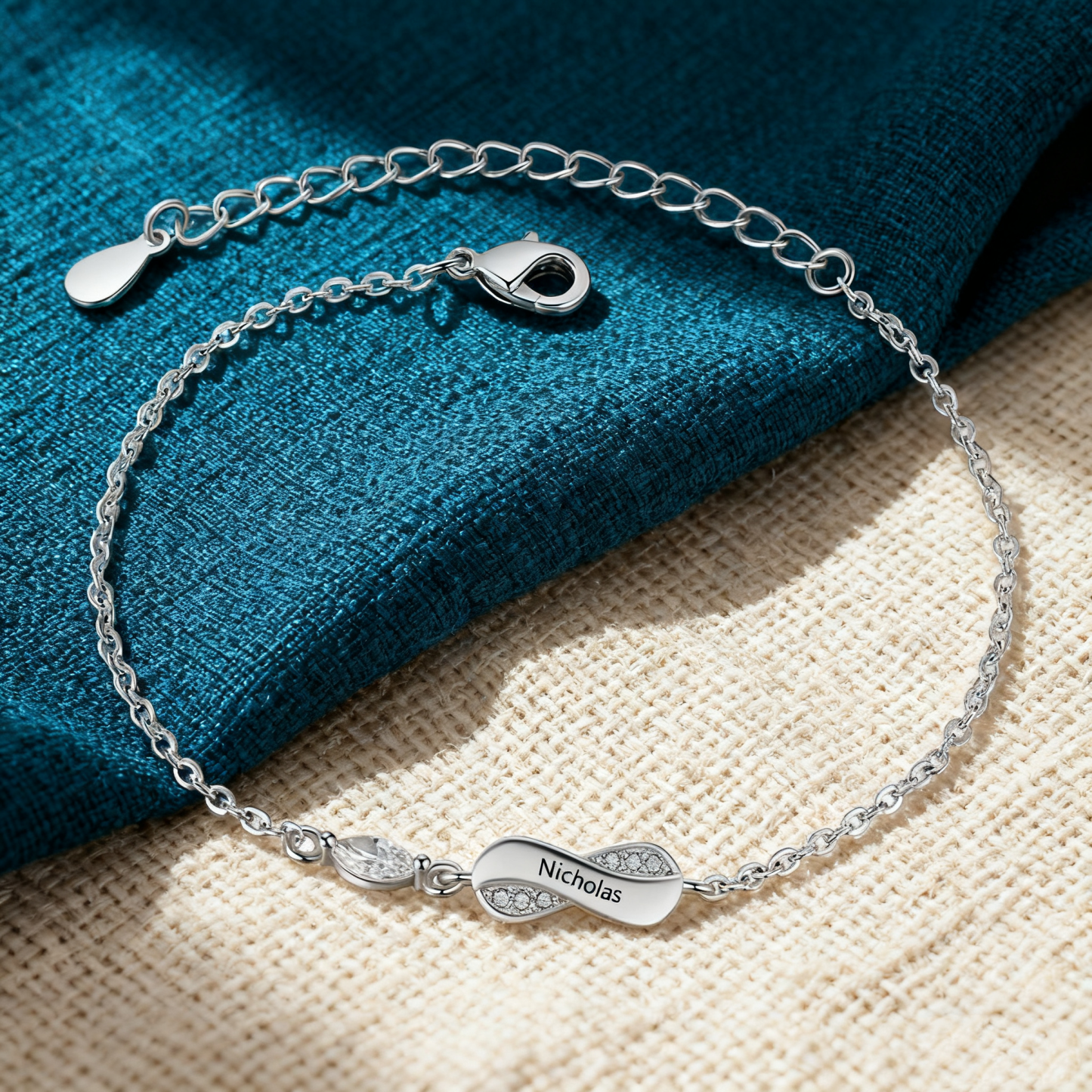 Bracelet Prénom Personnalisé pour Femme – Jusqu’à 5 Noms, Bracelet Infini Symbolique d'Amour