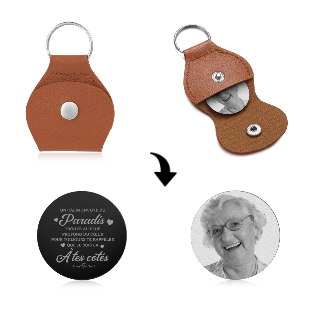 Porte-clés Commémoratif Personnalisé avec 1 Photo | Jessemade