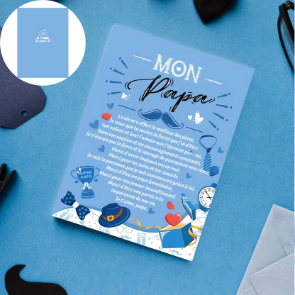 Carte pour Papa avec Message Émotionnel Format 19x13 cm | Jessemade