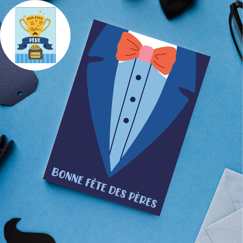 À mon Papa-Carte avec Message "Prix Pour Le Meilleur Père" Carte de Fête des Pères | Jessemade