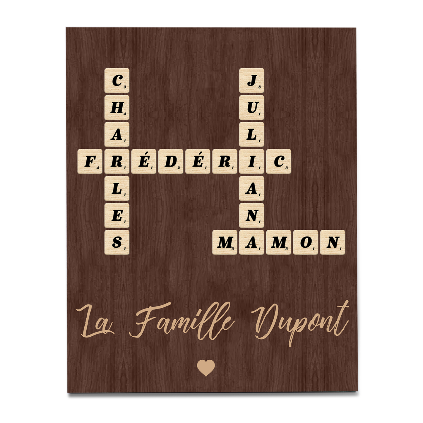 Cadre en Bois Arbre 3-8 Prénoms Personnalisés Cadeau pour Famille | Jessemade