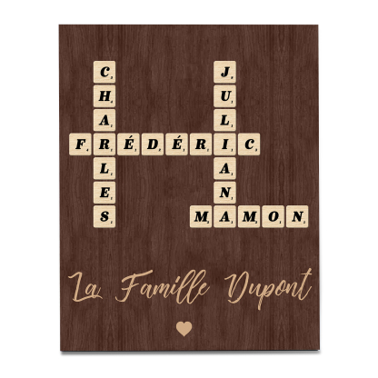 Cadre en Bois Arbre 3-8 Prénoms Personnalisés Cadeau pour Famille | Jessemade