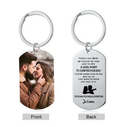 Porte-clés Personnalisés avec Photo Porte-Clés Personnaliables Pour Couple | Jessemade