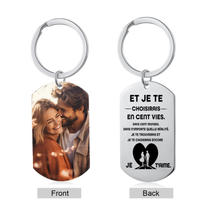 Porte-clés Personnalisé avec Photo et Texte Porte-Clés Personnaliables Pour Couple | Jessemade