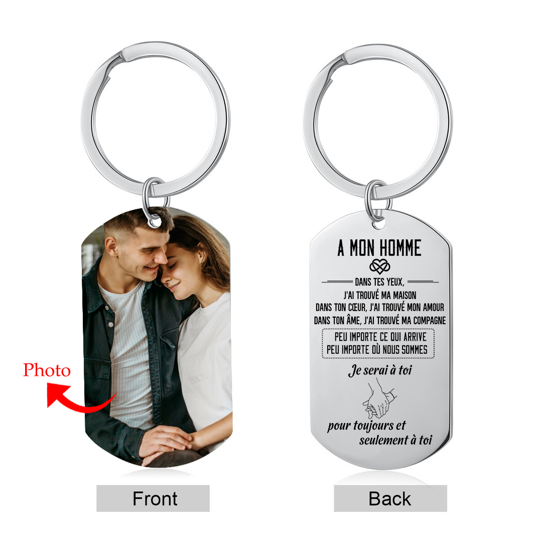Porte-Clés Photo Personnalisée Porte-Clés Personnaliables Pour Couple | Jessemade