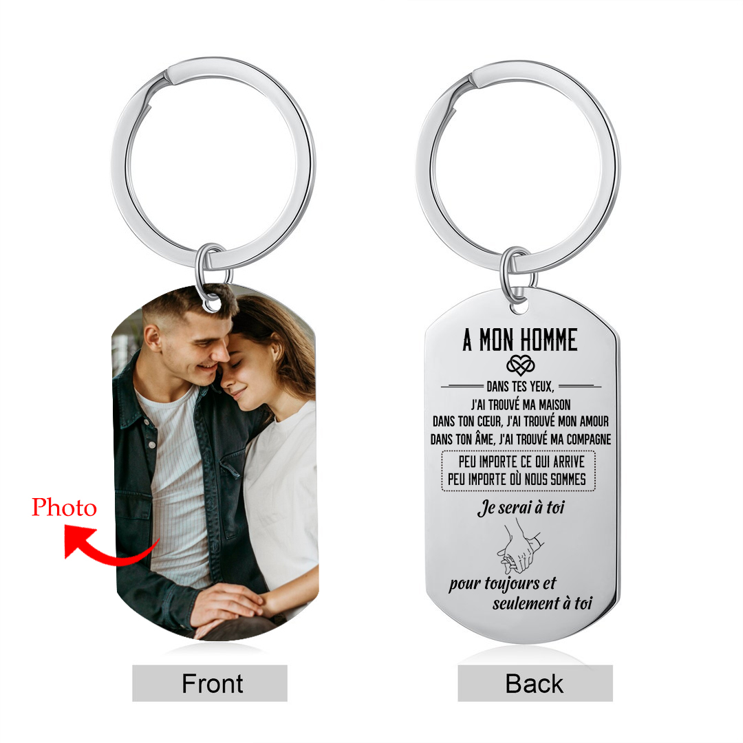 Porte-Clés Photo Personnalisée Porte-Clés Personnaliables Pour Couple | Jessemade