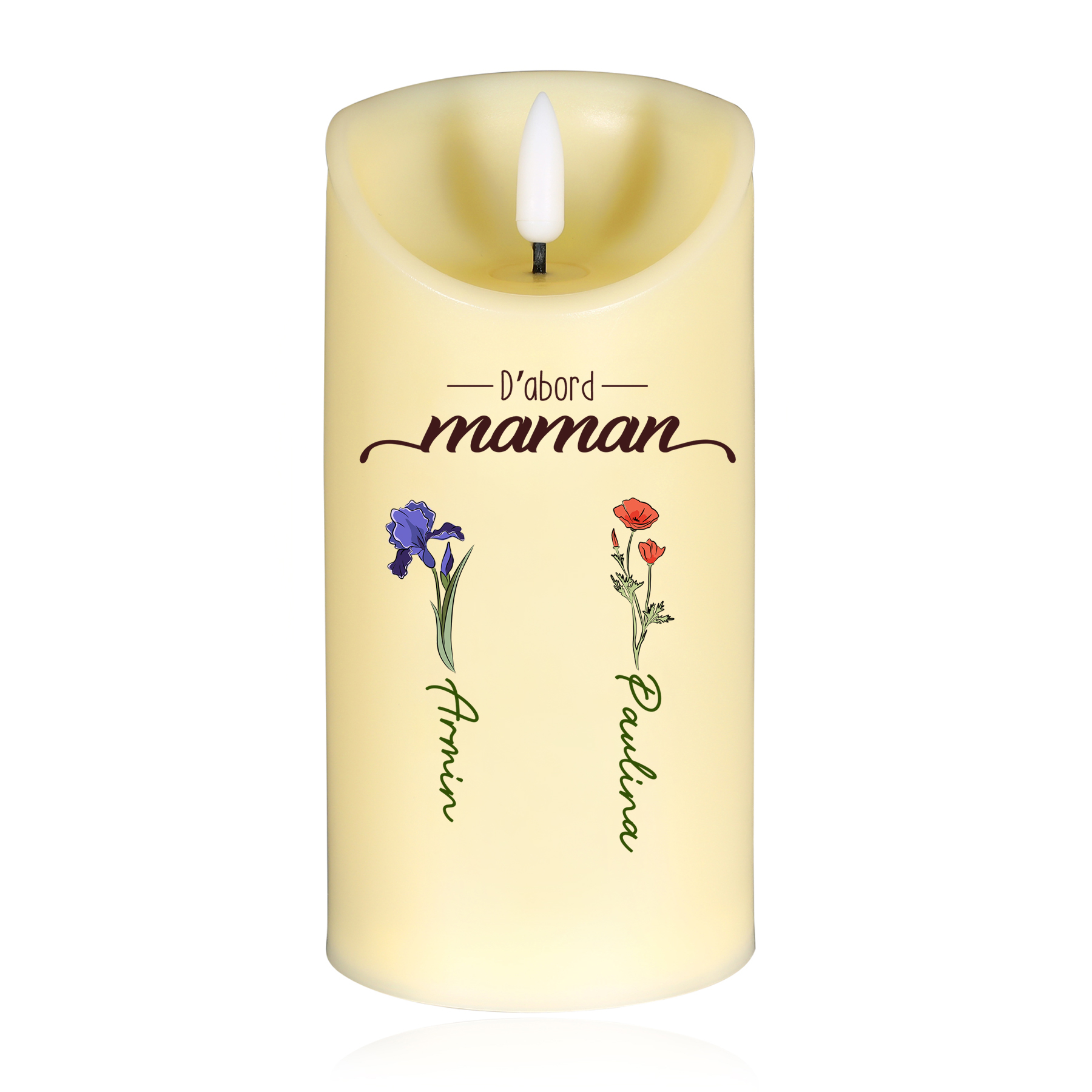 À Mamie - Bougie Électronique 1-8 prénoms Personnalisés Cadeau pour Mamie | Jessemade