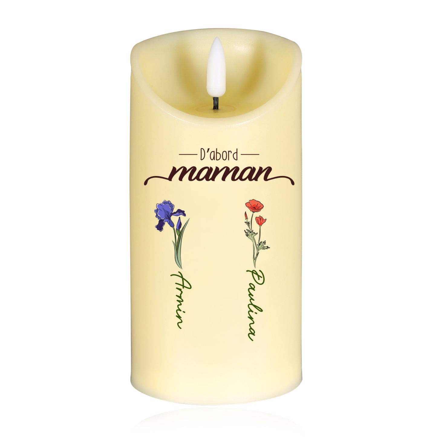 À Mamie - Bougie Électronique 1-8 prénoms Personnalisés Cadeau pour Mamie | Jessemade