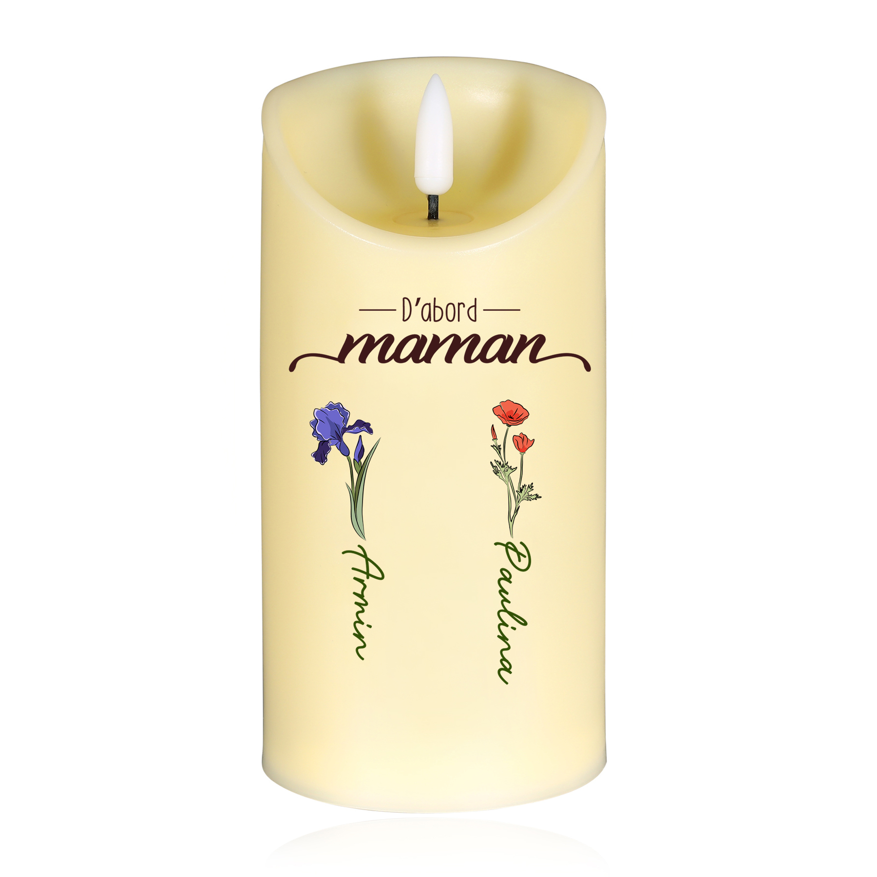 À Mamie - Bougie Électronique 1-8 prénoms Personnalisés Cadeau pour Mamie | Jessemade