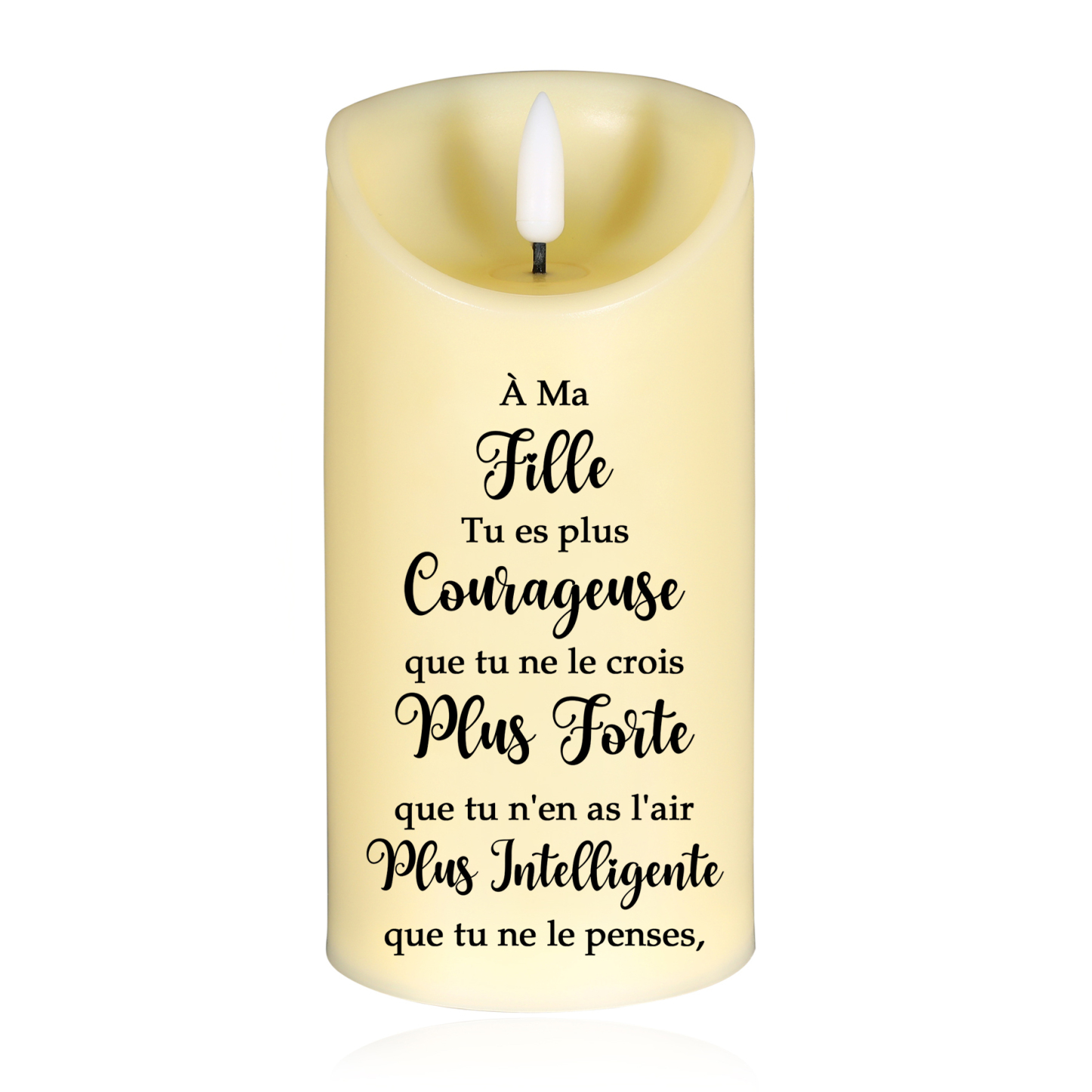 À ma fille - Bougie Électronique Personnalisée avec 2 Prénoms et Texte LED Lumières pour Couple | Jessemade