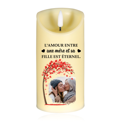À ma Maman - Bougie Électronique Photo Personnalisée avec Message Lumières Led pour Maman | Jessemade