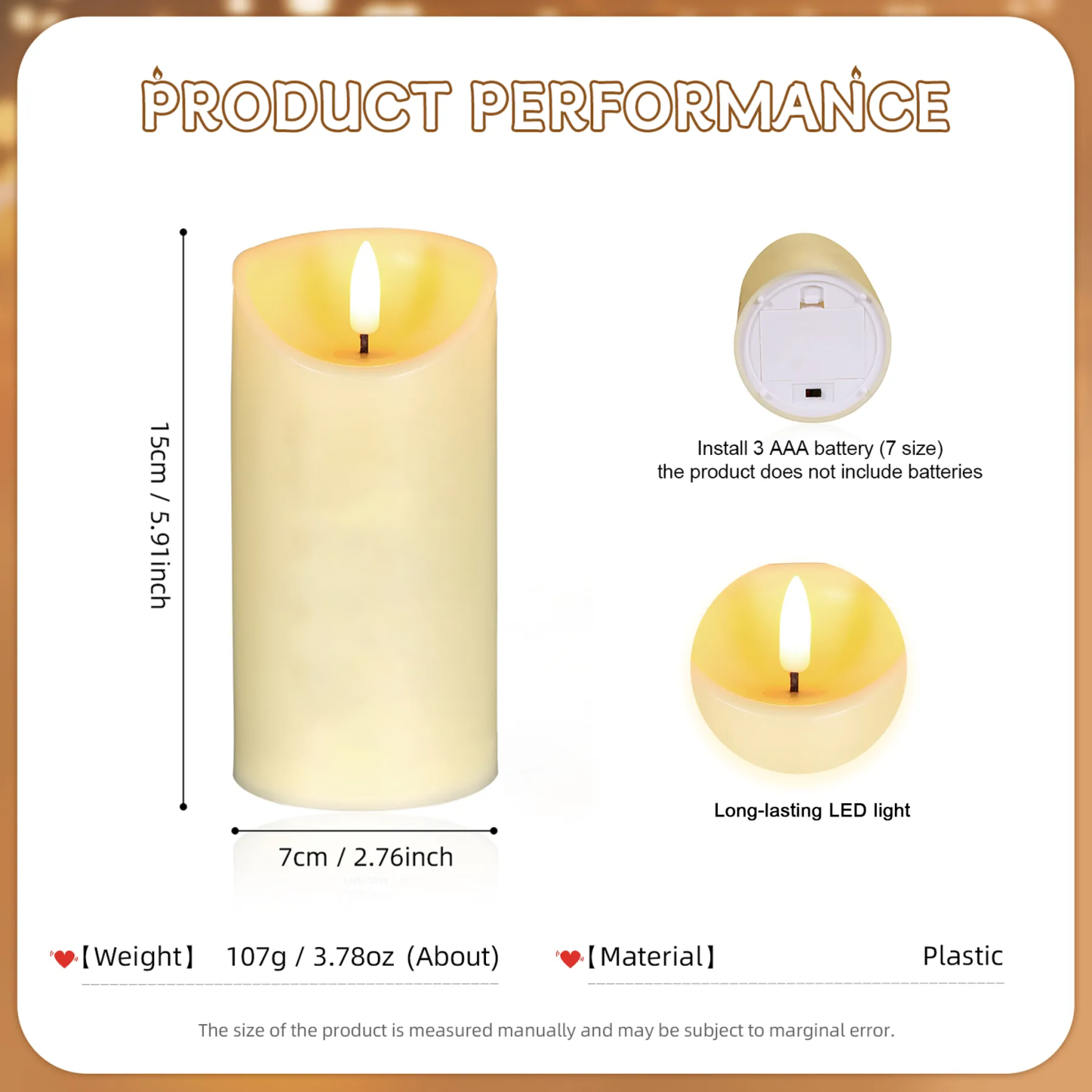 À ma Maman/Mamie-Bougie LED 2-18 Prénoms Personnalisés avec Fleur de Naissance Bougie Électronique Cadeau lumineux | Jessemade