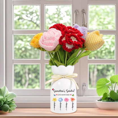 Bouquet de Fleurs au Crochet Fait Main – Roses, Tulipes ou Œillets en Fil Doux | Jessemade