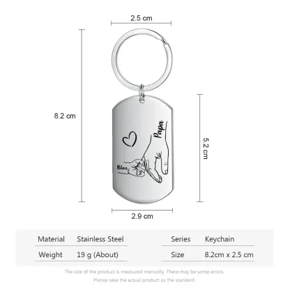 À mon Papa-Porte-Clés Personnalisé avec avec 1 à 5 Prénoms, 1 Texte et 1 Photo | Jessemade