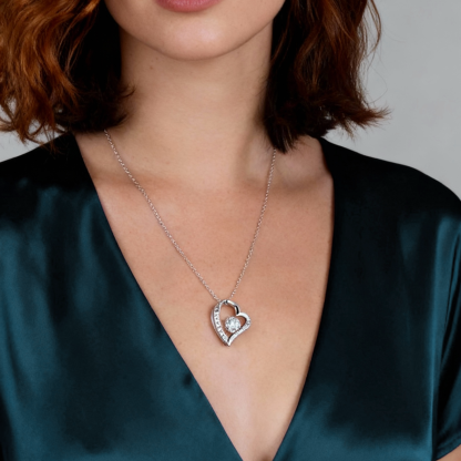 À Ma Femme-Collier Cœur en argent 925 avec pierres Cadeau Saint-Valentin