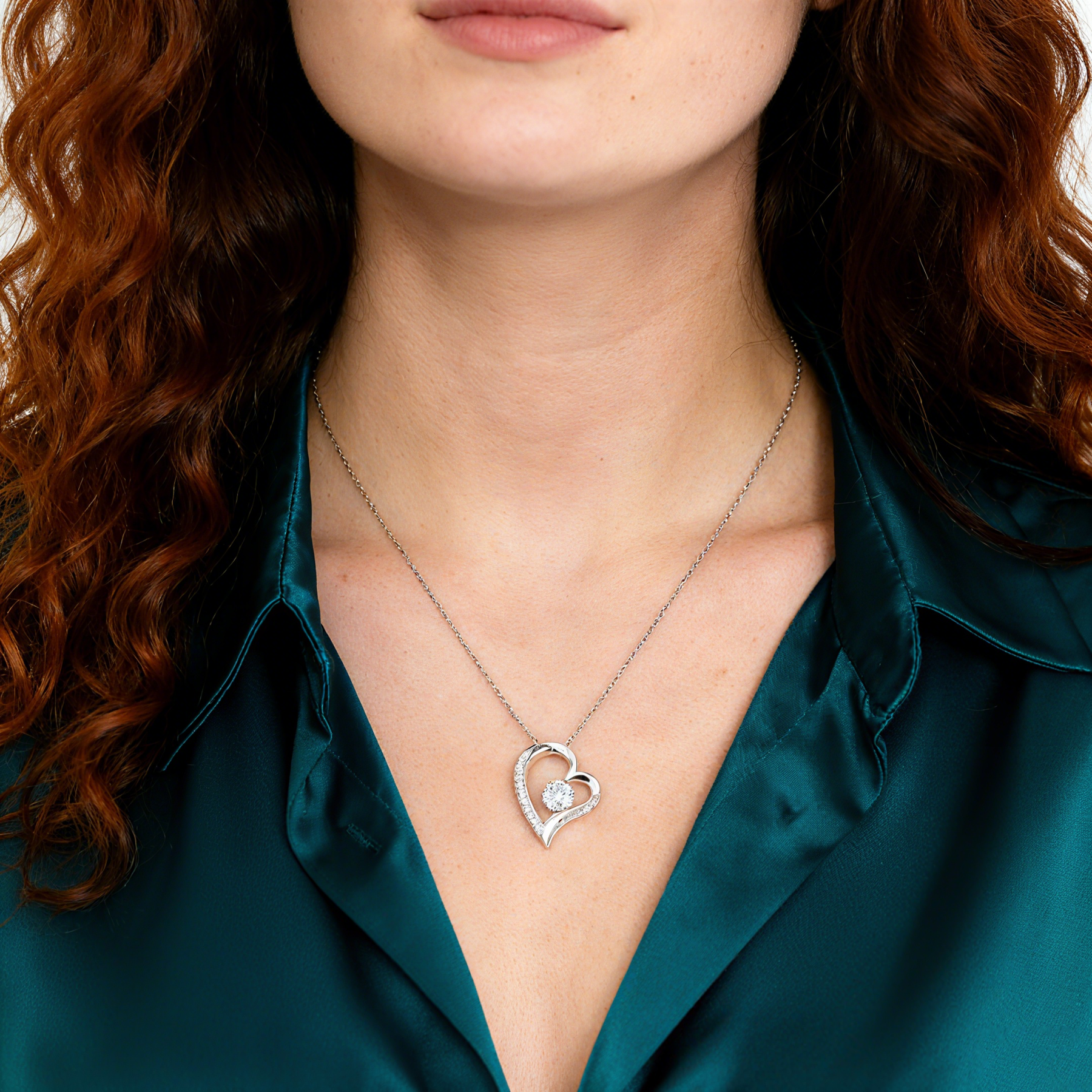 À Ma Femme-Collier Cœur en argent 925 avec pierres Cadeau Saint-Valentin