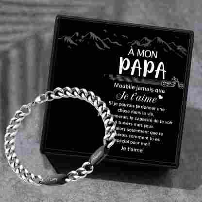 Bracelet Homme Personnalisé Gourmette en Acier Inoxydable avec 1 à 5 Prénoms Gravés – Cadeau Unique pour Papa, Mari ou Famille