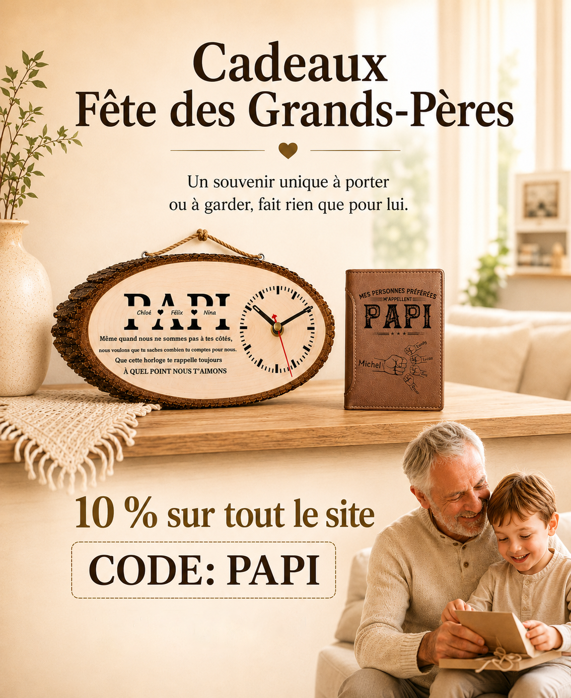 Cadeaux pour la fête des grands-pères,Cadeaux pour papi