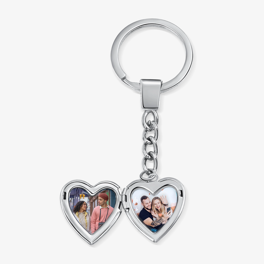 Porte-Clés Cœur 2 Photo Personnalisé | Jessemade