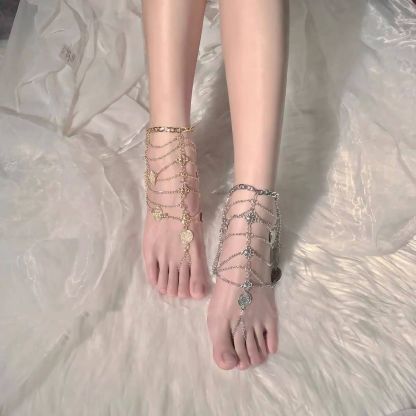 Bracelet de Cheville bohème multicouche avec pampilles – Bijou de Pied élégant en Or ou Argent | Jessemade