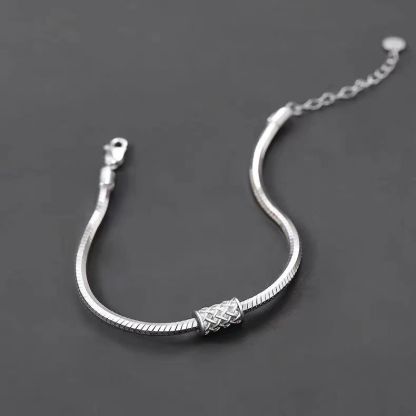 Bracelet Homme en Argent avec Motif Tressé Central – Élégance discrète et personnalité affirmée | Jessemade