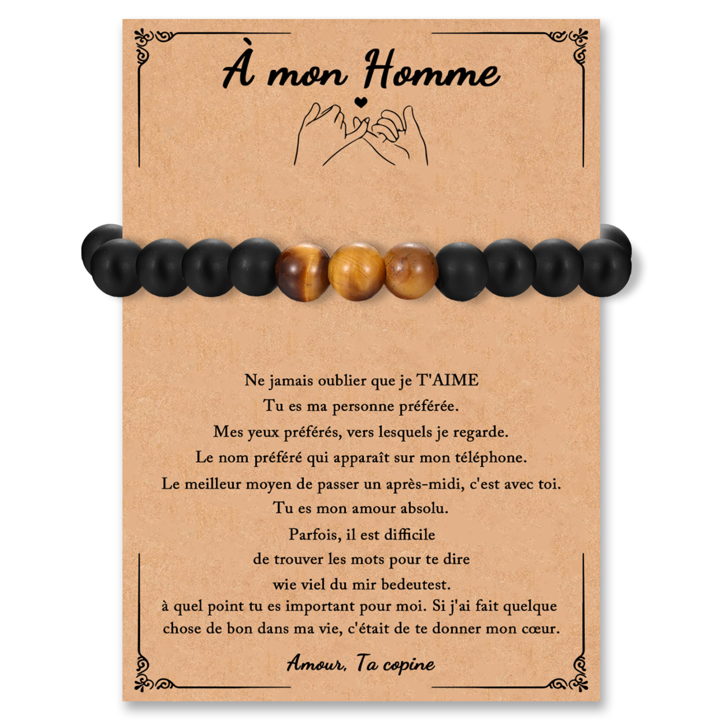 Bracelet 1 Prénom Personnalisé Pierres Bracelet Personnalisé homme｜Jes