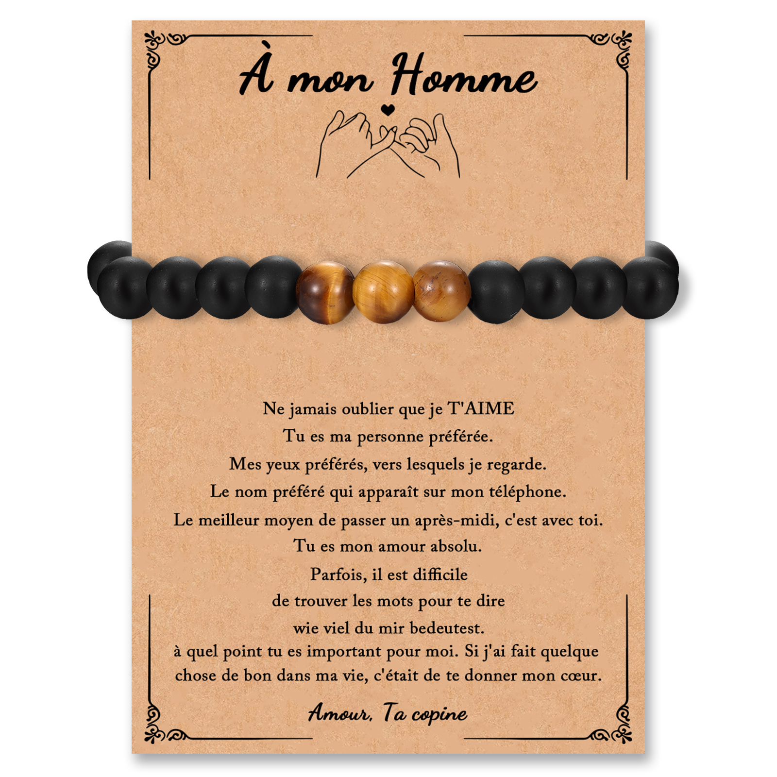 Bracelet 1 Prénom Personnalisé Pierres Bracelet Personnalisé homme｜Jes