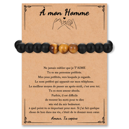 Bracelet 1 Prénom Personnalisé Pierres Bracelet Personnalisé homme｜Jes