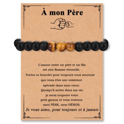 Bracelet 1 Prénom Personnalisé Pierres Oeil de Tigre Brun Bracelet Per