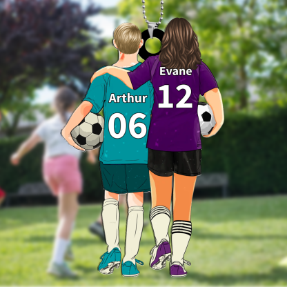 Porte-clés 2 Prénoms Personnalisés avec Illustrations Choisies Porte-Clés Personnaliables | Jessemade