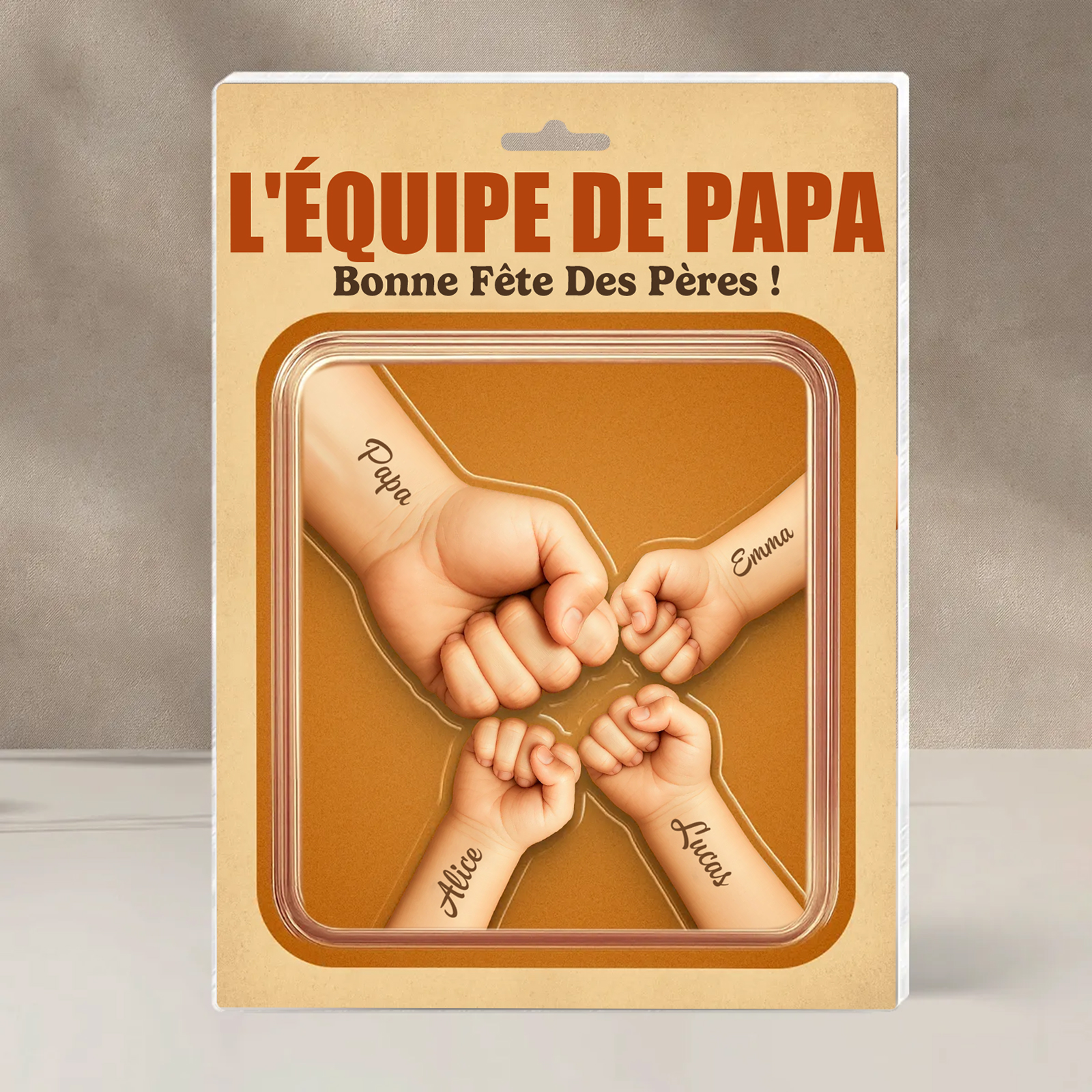 Plaque Acrylique Personnalisée Fête des Pères – « J'ai gagné le meilleure Papa » – Cadeau avec 1-5 Prénoms des Enfants | Jessemade