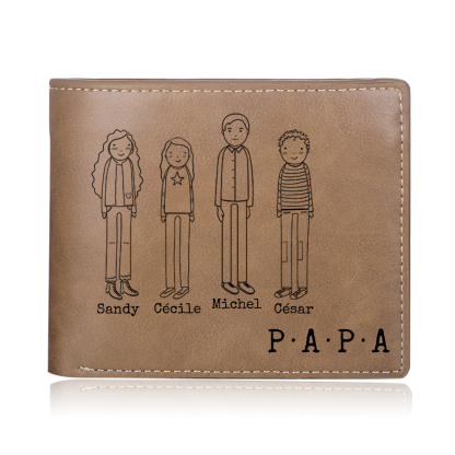 Portefeuille Baseball personnalisé avec Prénoms et Message gravé | Cadeau Fête des Pères | Jessemade