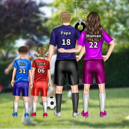 Porte-Clés Football Personnalisée 1 à 3 Prénoms d’enfants -Cadeau pour Famille | Jessemade