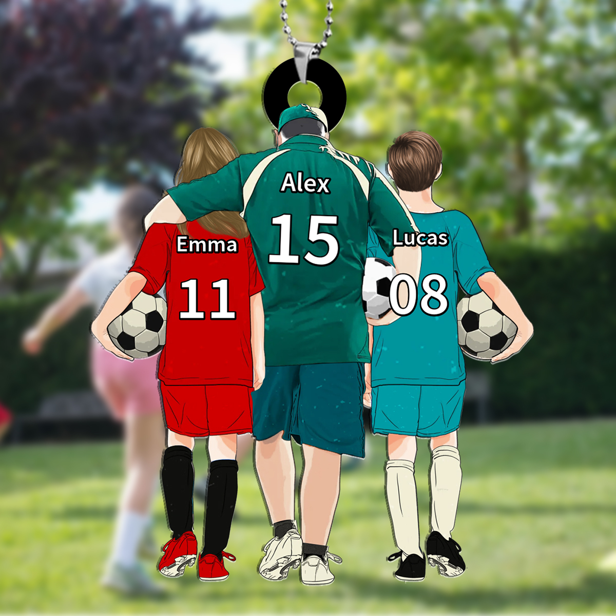 [Copy]Porte-Clés Football Personnalisée 1 à 3 Prénoms d’enfants -Cadeau pour Famille | Jessemade