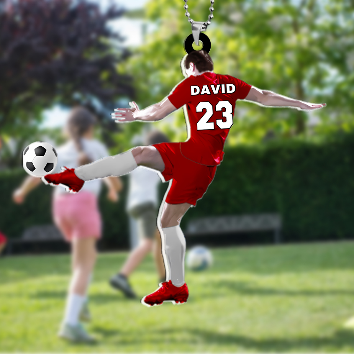 Porte-Clés Personnalisé Football avec Prénom d’enfant -Cadeau pour Famille | Jessemade