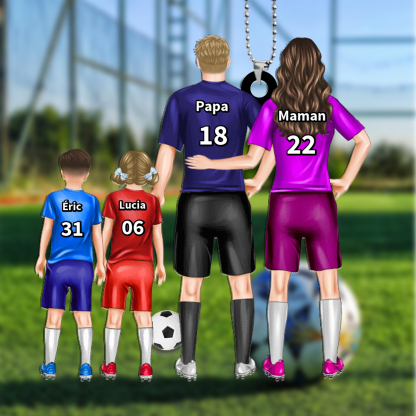 Porte-Clés Football Personnalisée 1 à 3 Prénoms d’enfants -Cadeau pour Famille | Jessemade