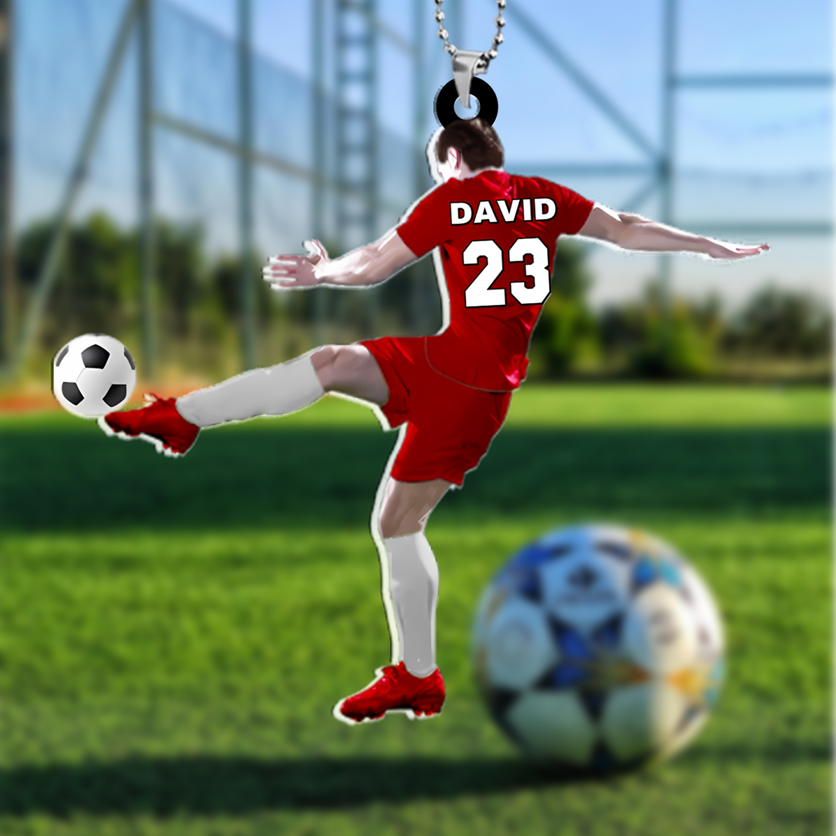 Porte-Clés Personnalisé Football avec Prénom d’enfant -Cadeau pour Famille | Jessemade