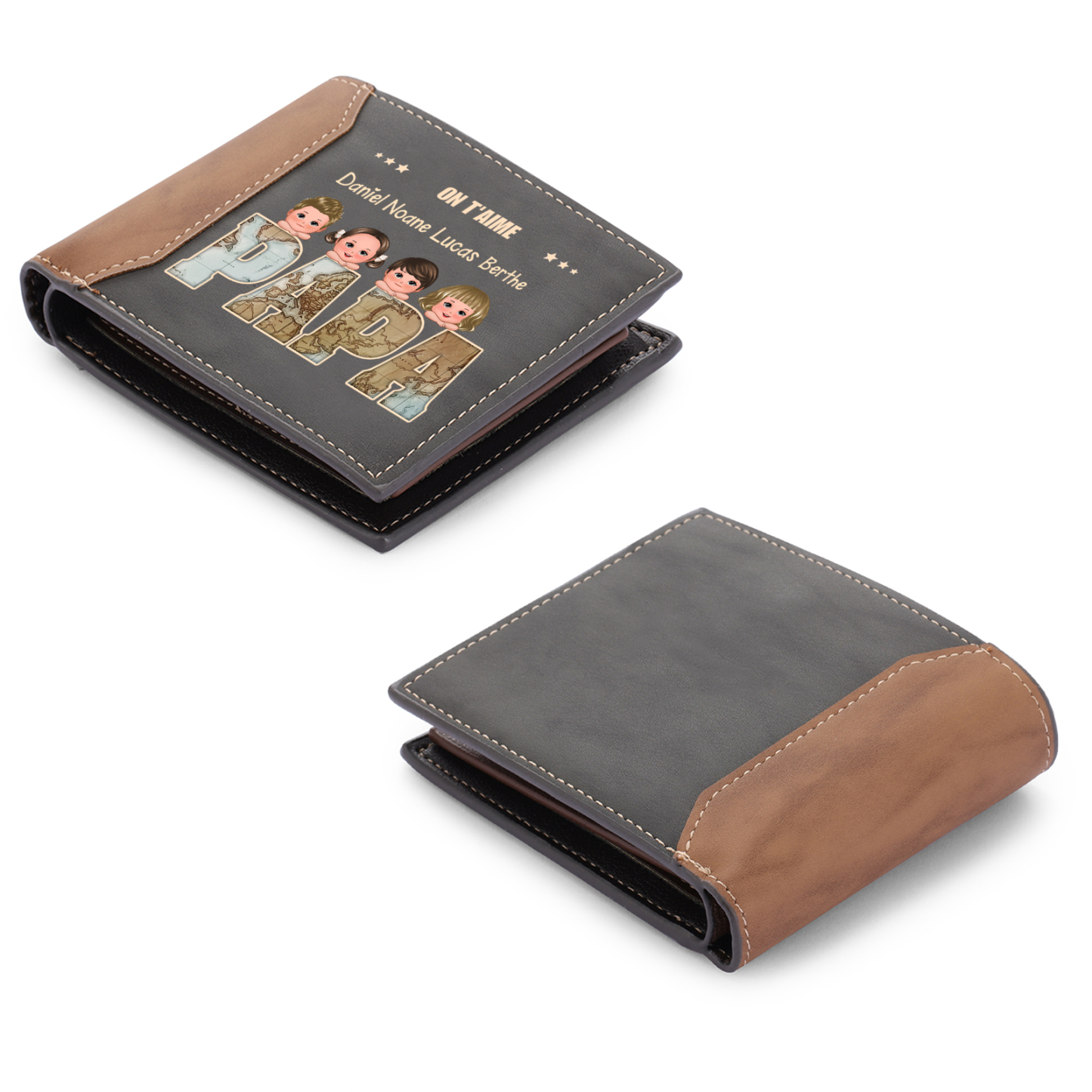 À Mon Papa Portefeuille Classique 1-6 Prénoms Personnalisés cadeau pour papa | Jessemade