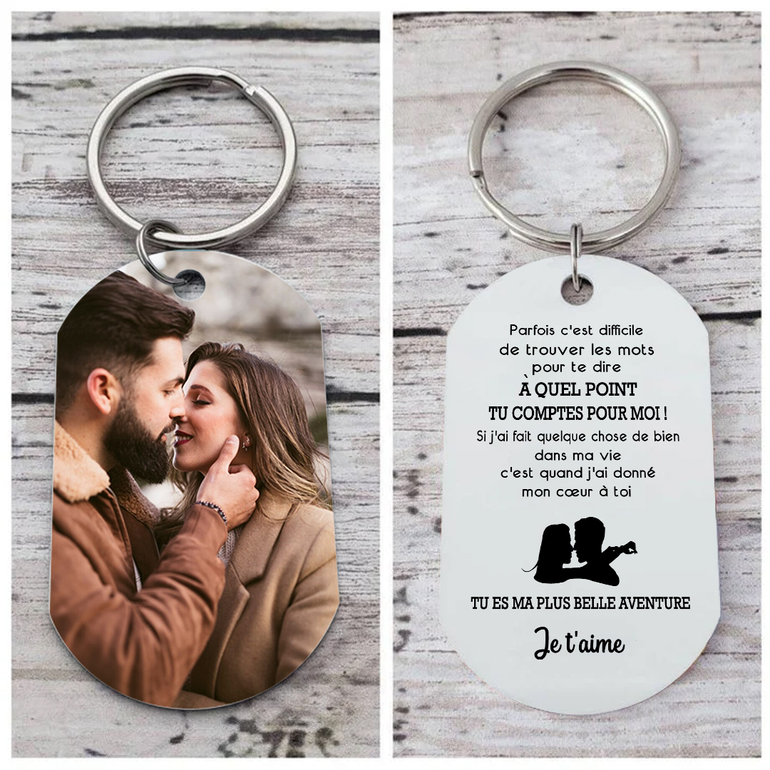 Porte-clés Personnalisé avec Photo et Texte Gravé : Cadeau Unique et Émotionnel | Jessemade