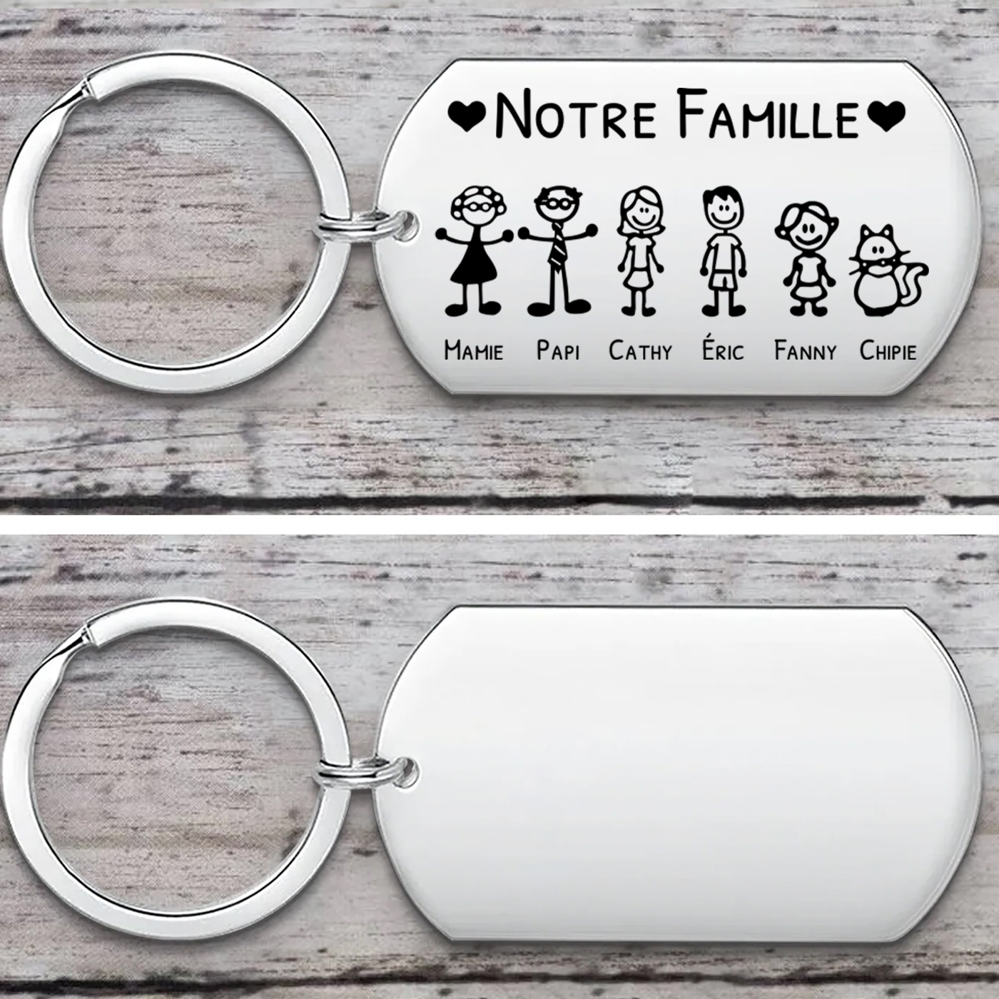 À mon Papa - Porte-Clés Poings 1 Prénom Personnalisé avec Photo