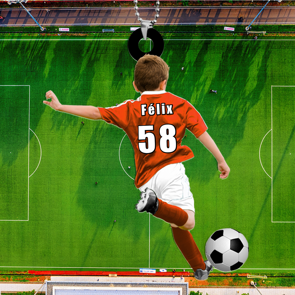 Porte-Clés Football Personnalisée 2 Prénoms d’enfants et 1 Prénom Homme -Cadeau pour Famille | Jessemade