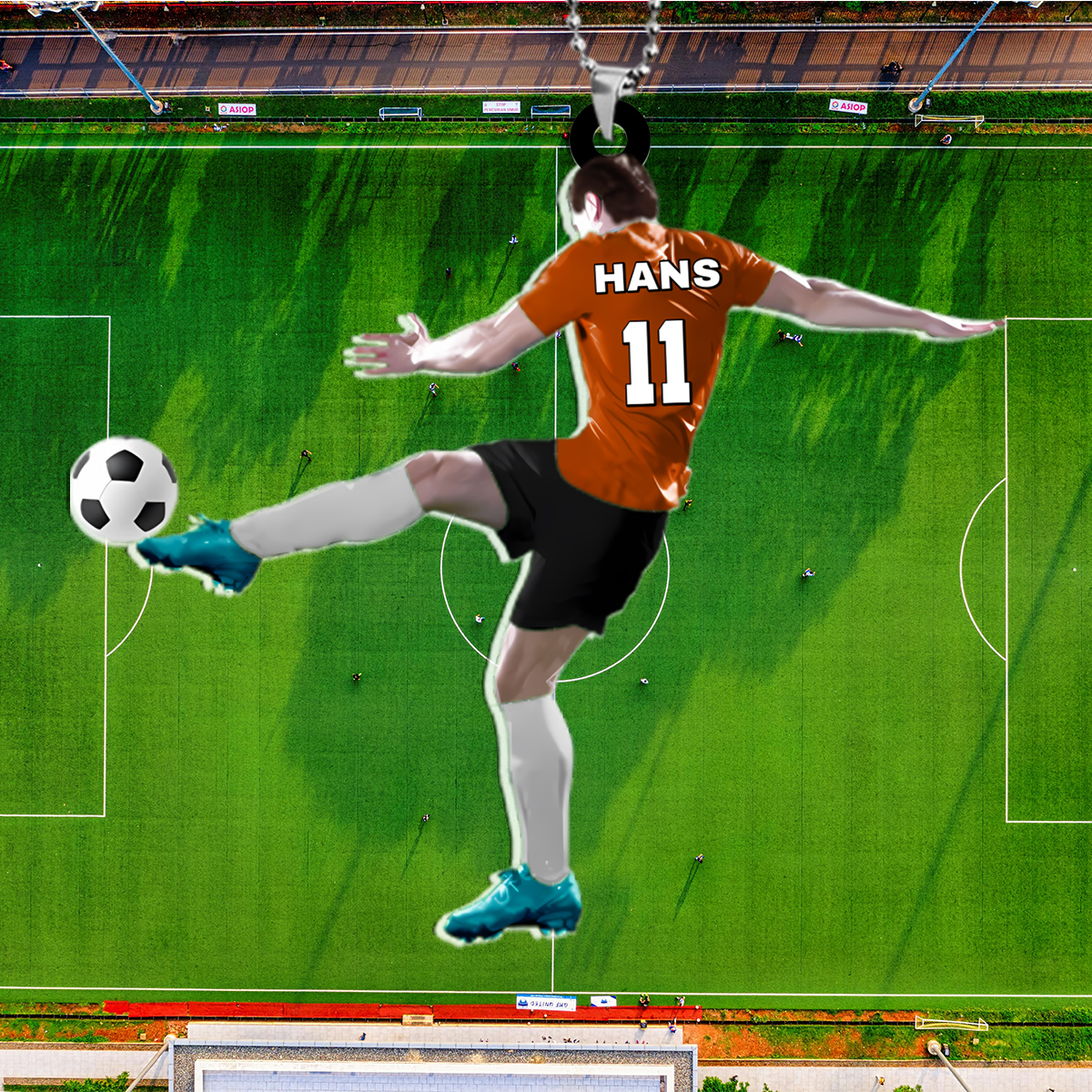 Porte-Clés Personnalisé Football avec 1 Prénom d’homme  | Jessemade