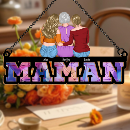 Suspension ours personnalisée avec 1 à 6 prénoms - Cadeau décoratif pour maman | Jessemade