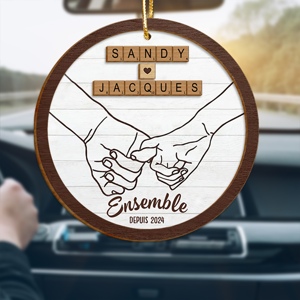Suspension en Bois Personnalisée – Cadeau Romantique pour Couples | Jessemade