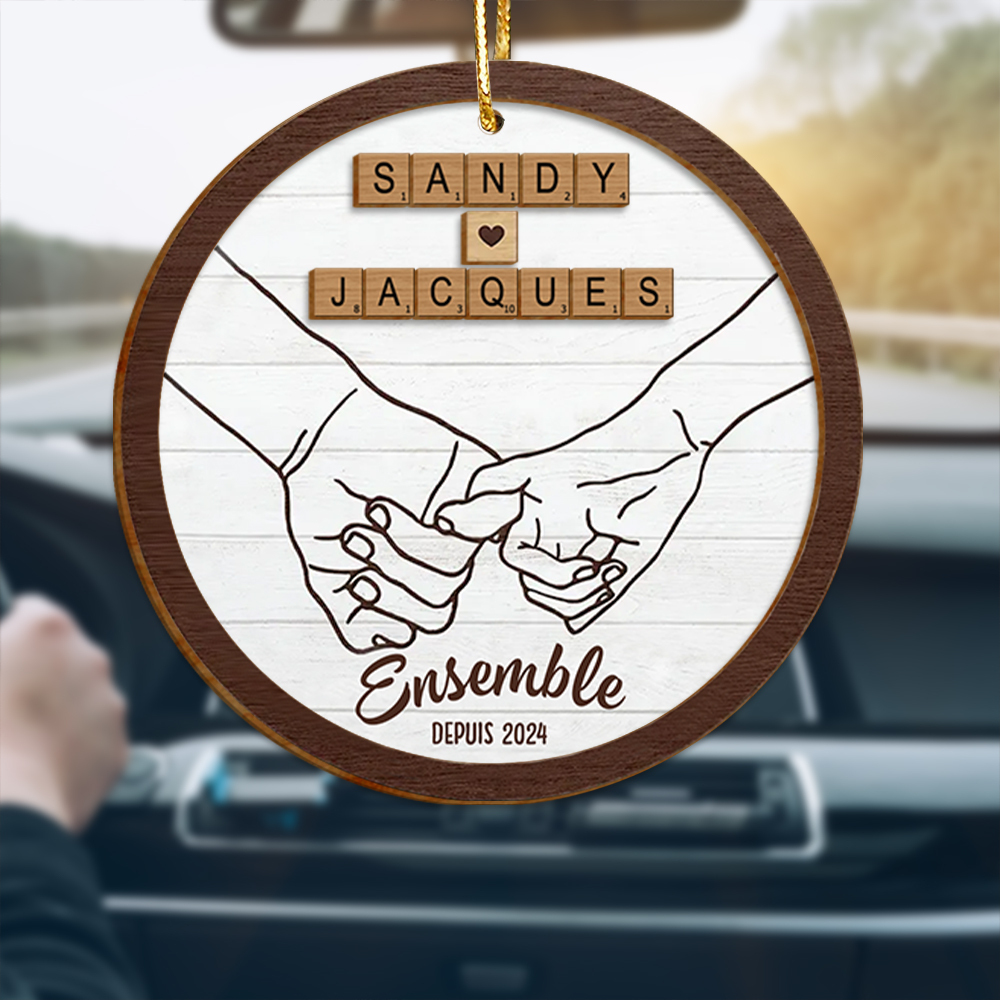 Suspension en Bois Personnalisée – Cadeau Romantique pour Couples | Jessemade