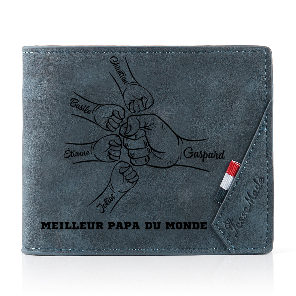 À PaPortefeuille Homme 1-6 Prénoms et Lettre Personnalisés avec Photo 